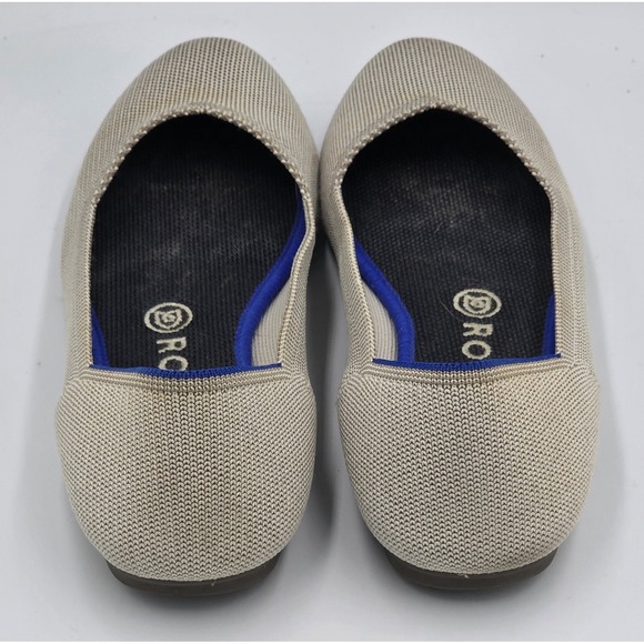 Rothy's The Flats Round Toe Beige Mist Women's Size 8.5 Comfort Ballet Flats - Picture 12 of 14